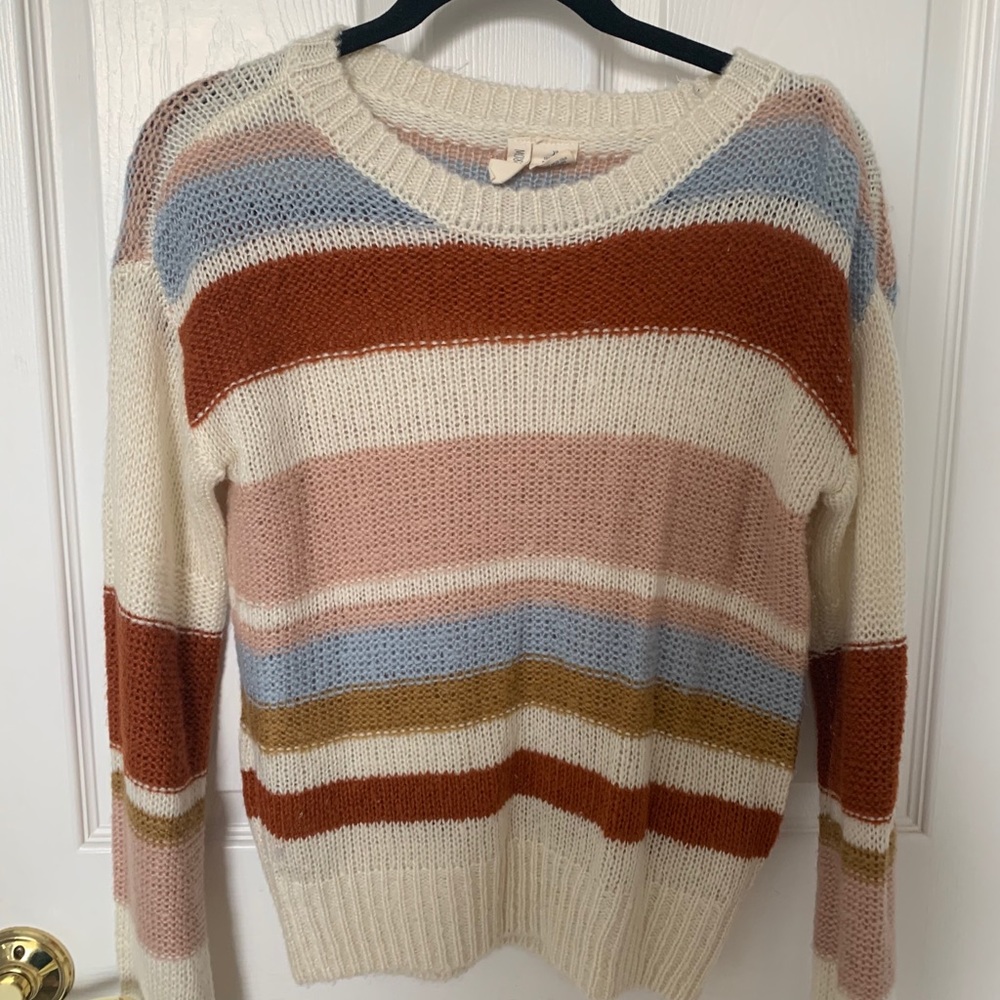 Stripe color block sweater